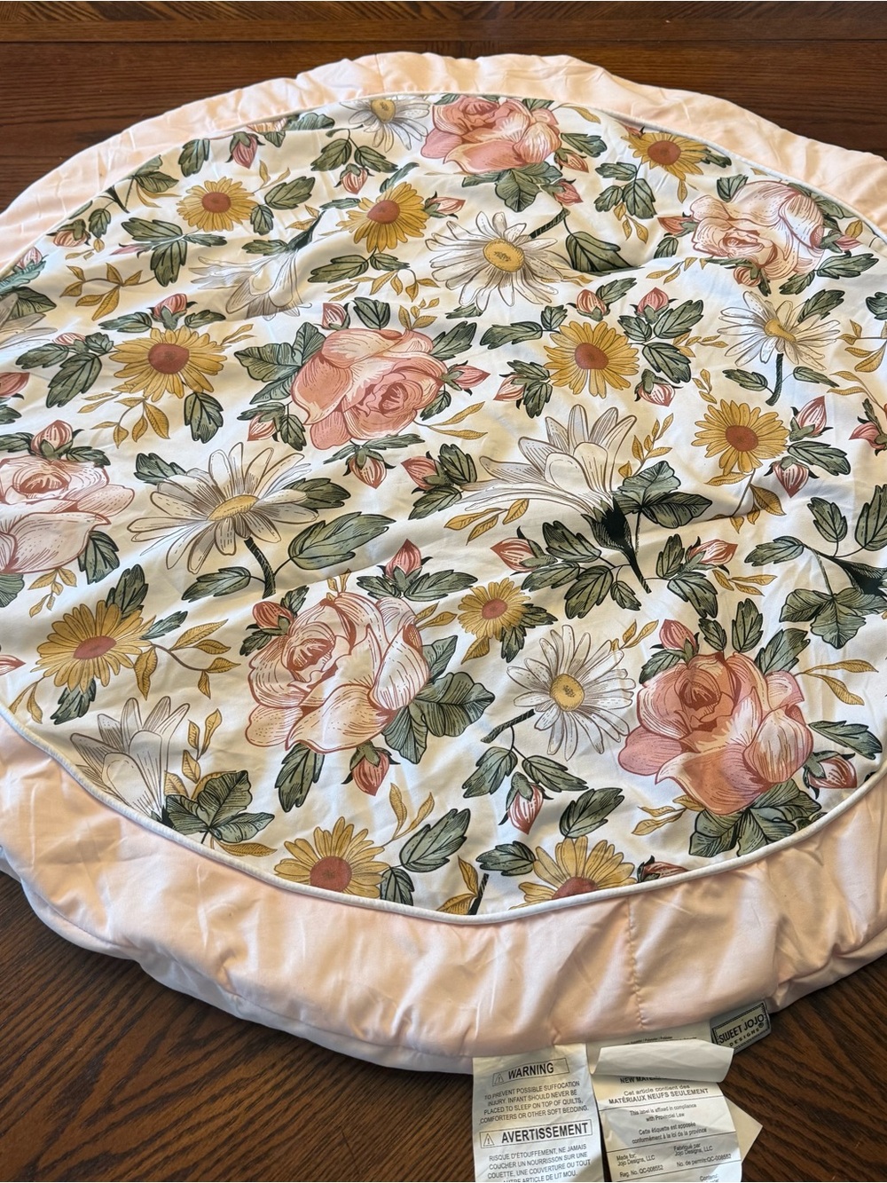 Sweet Jojo Designs Vintage Floral Blue Yellow Girl Baby Playmat Tummy Time
